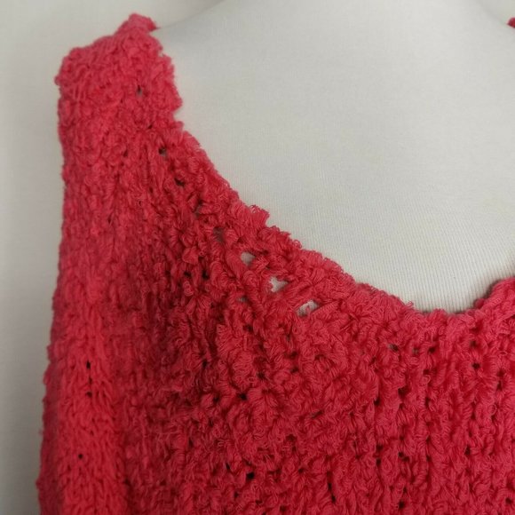 Free People Pink Sand Dune Sweater Fuzzy V Neck - Picture 6 of 8